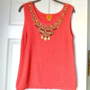 Beaded sweater tank